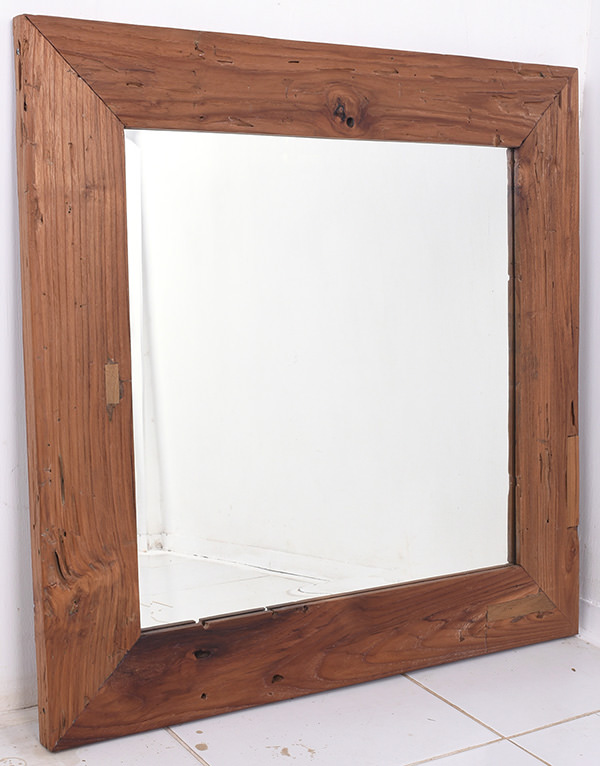 rustic wooden mirror frame