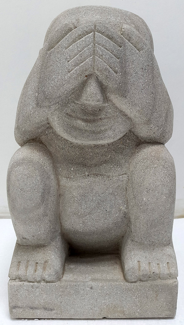 blind man stone sculpture