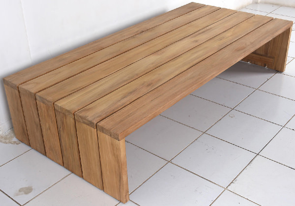 solid teak coffee table