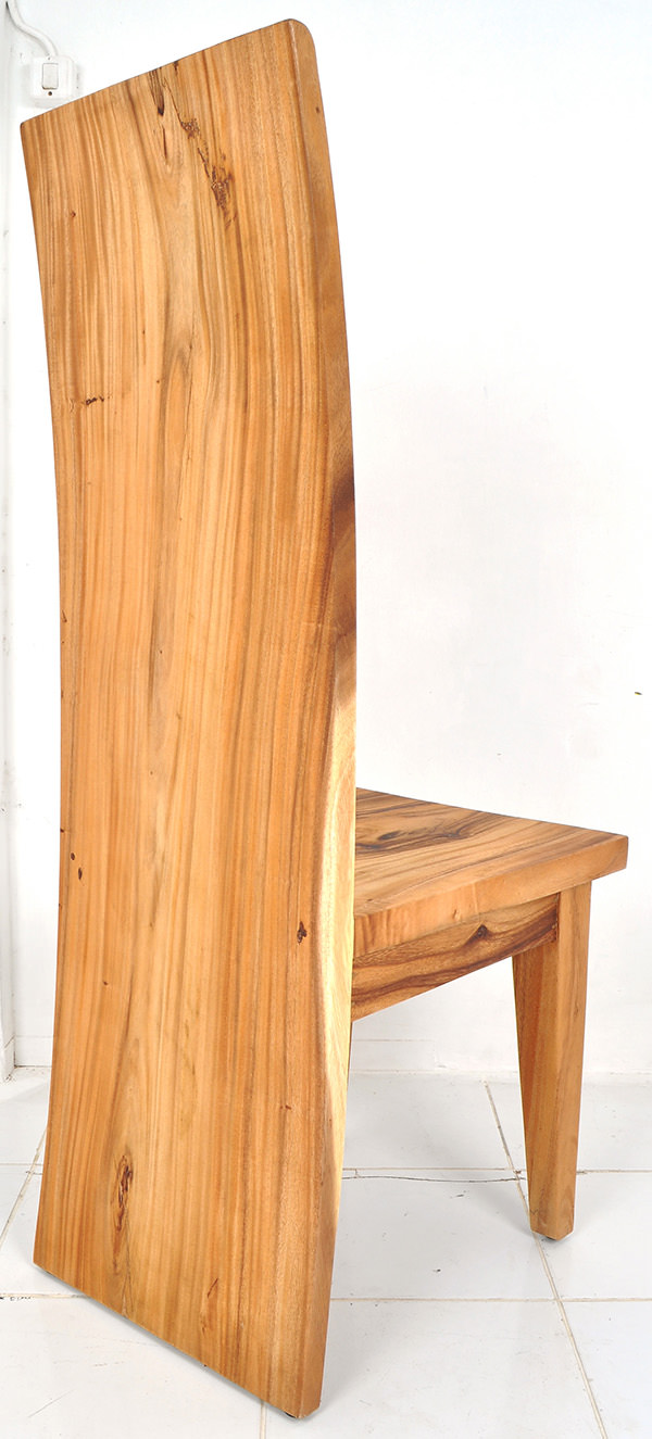 Solid Suar wooden chair with no lamination and natural finish