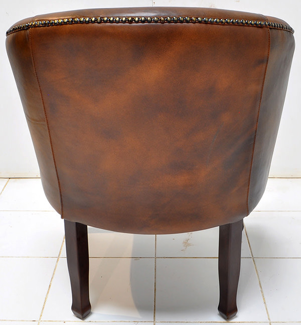 vintage brown leather seat