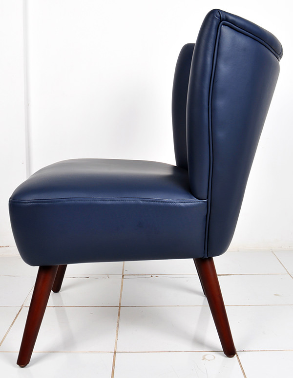 Teak and genuine Italian leather Scandinavian chair