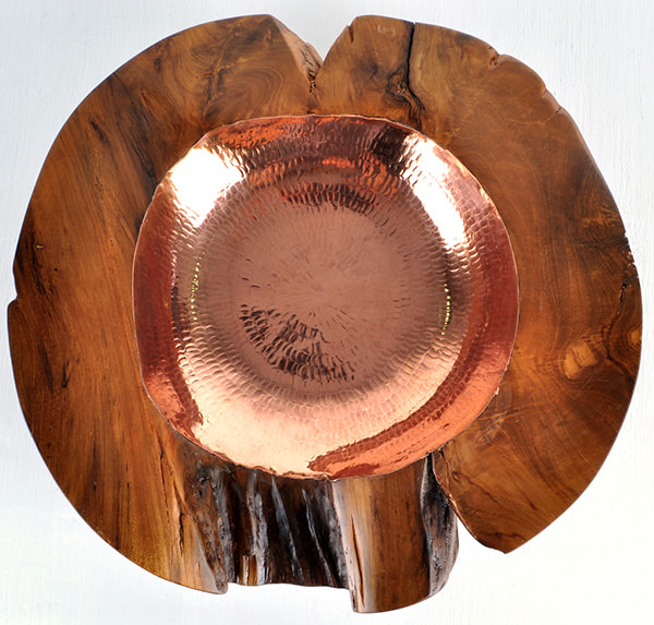 teak and copper home accessories