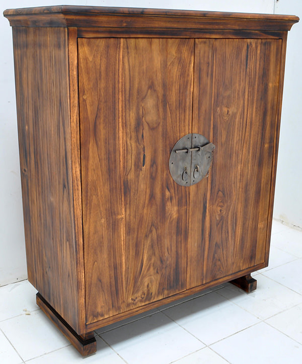 teak cabinet with a sugi ban finish