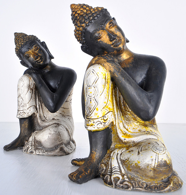 Black gold and white Buddha