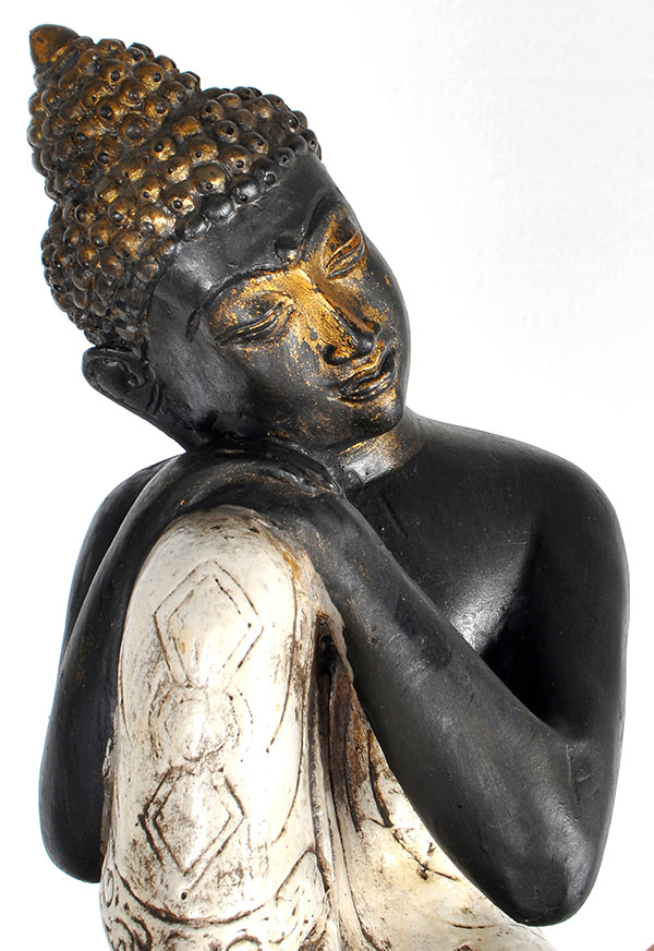 Black gold and white vintage Buddha