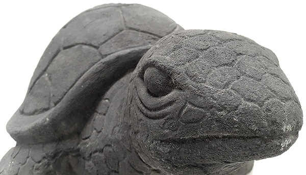 black volcanic stone turtle figurine