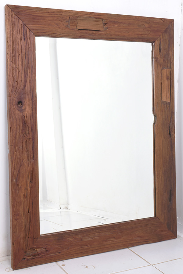 natural rain tree wooden mirror