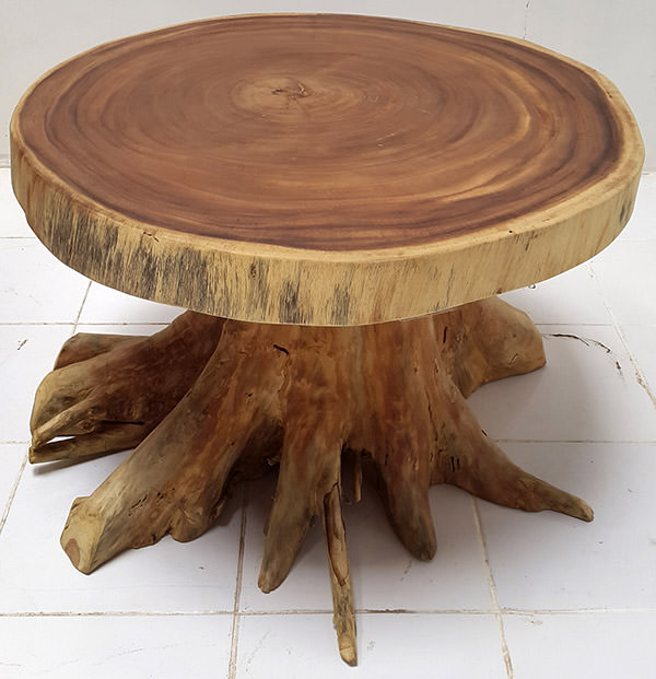 suar round coffee table with single leg