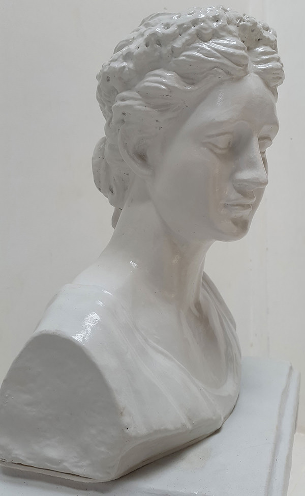italian woman head sculpture