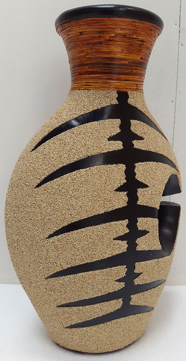 black and cream tiger vase