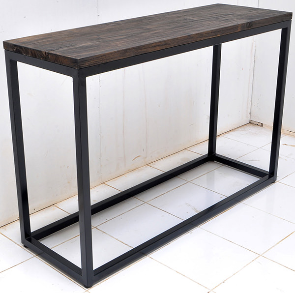 wood burnt console table