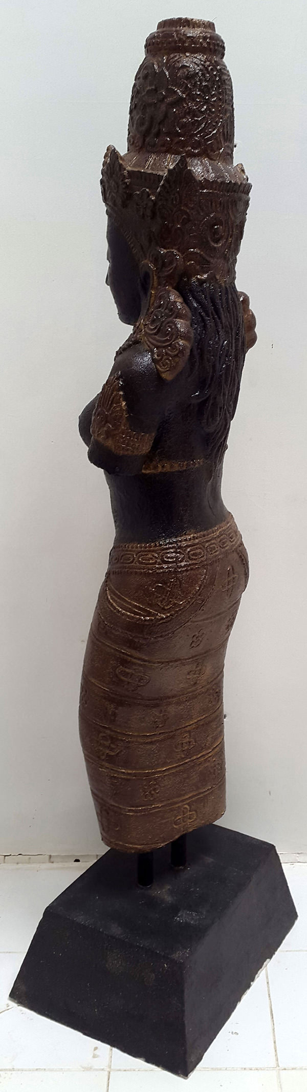 black hindu girl standing sculpture