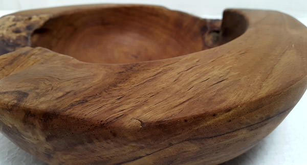 solid teak wood fruit bowl