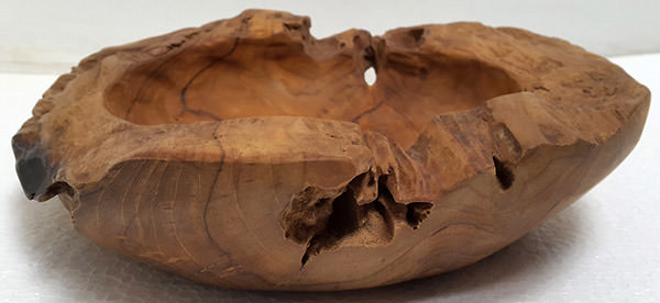 solid teak wooden fruit bowl