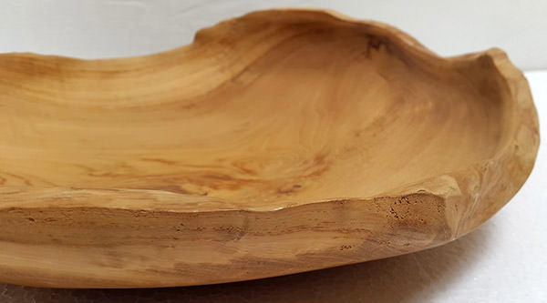 solid teak root wooden plate with natural finish