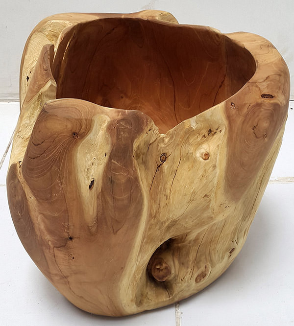 solid wood pot with natural shapes