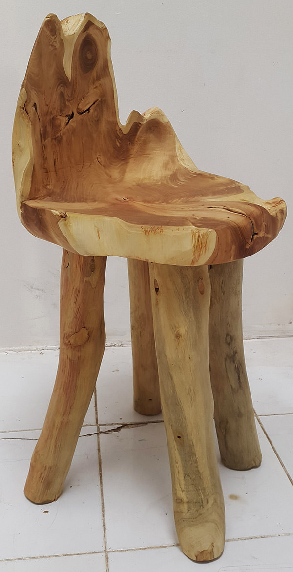 natural suar bar chair with organic design