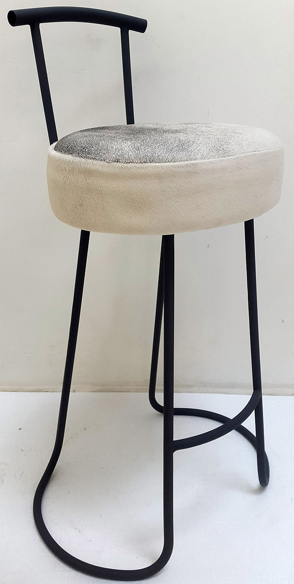 bar chair with lamb skin seat