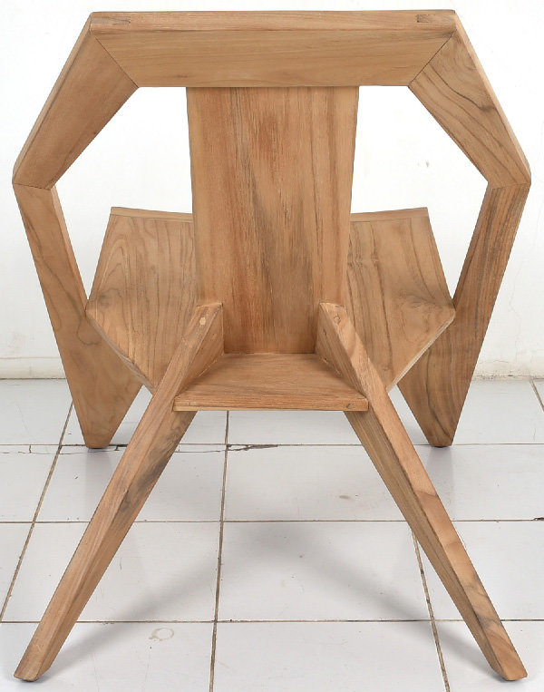 natural Scandinavian creative design teak garden chair without cushion