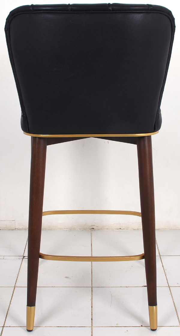 wood and leather speakeasy bar stool