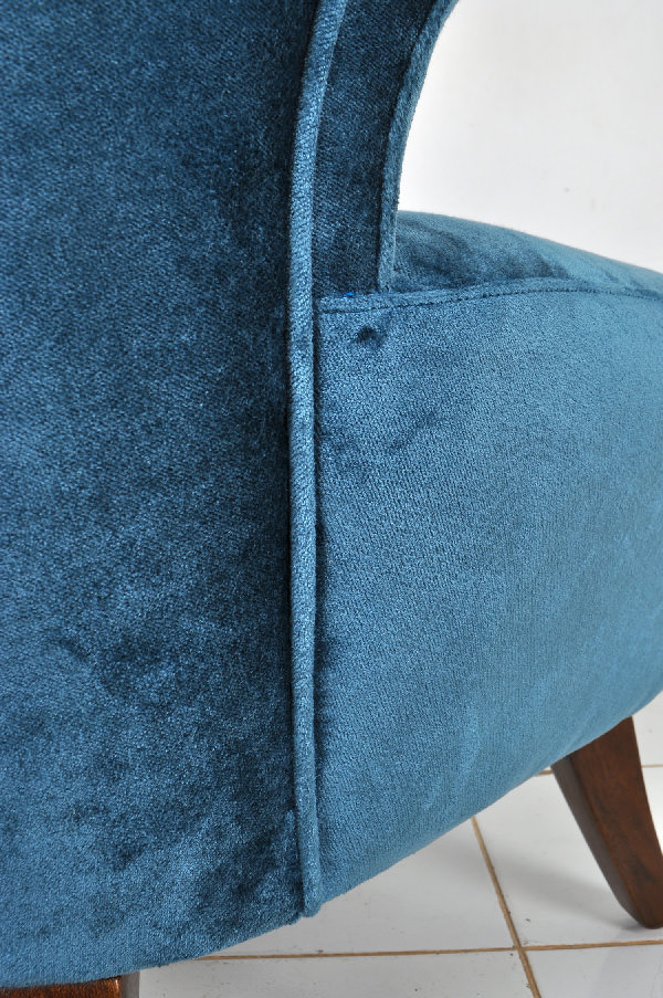 blue velvet chair