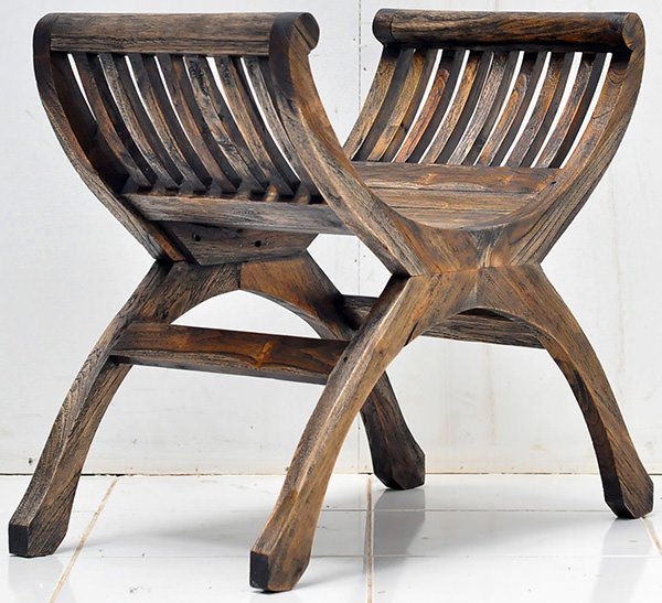 Italian teak garden stool