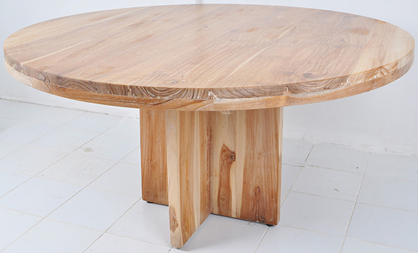 teak round dining table