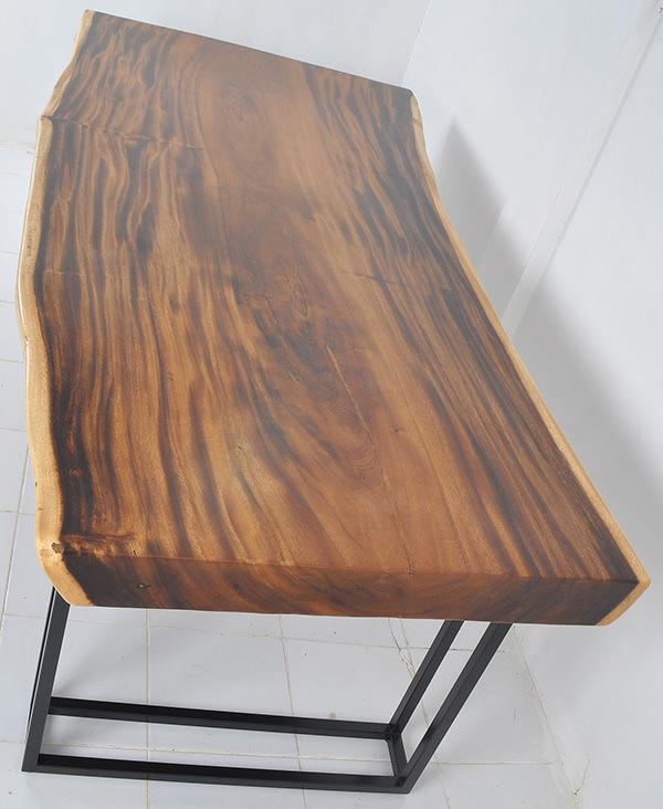 Monkeypod table with natural shape