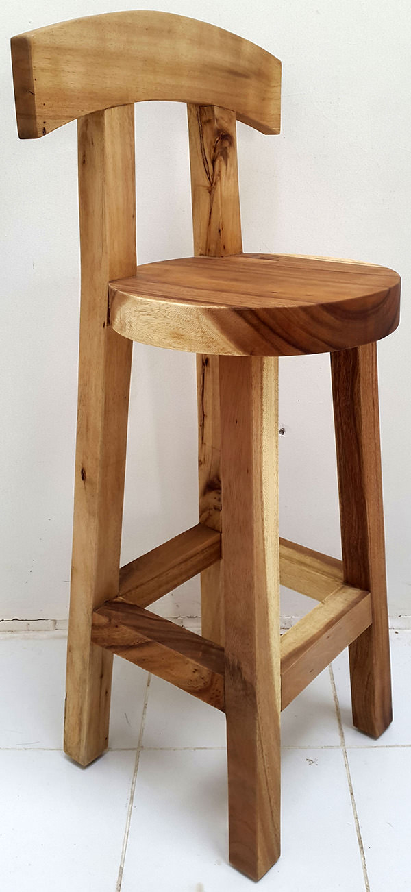 wooden bar chair with round seat