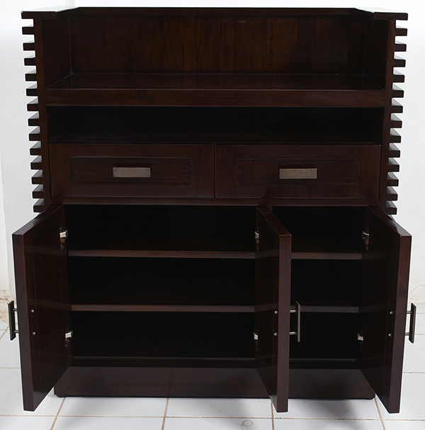 teak side station cabinet