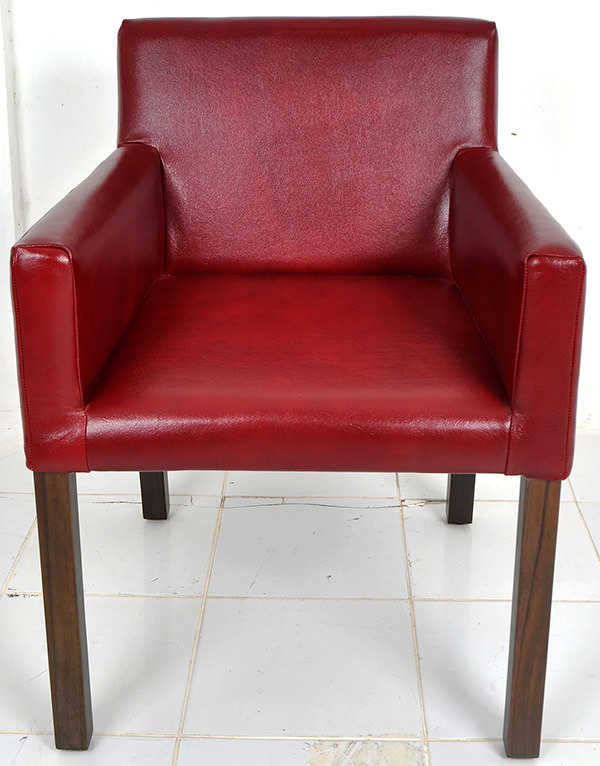 red leather chair