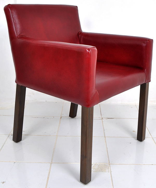 red genuine Italian leather chair