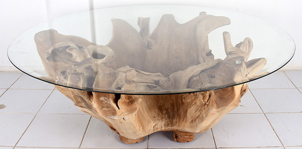 teak root table