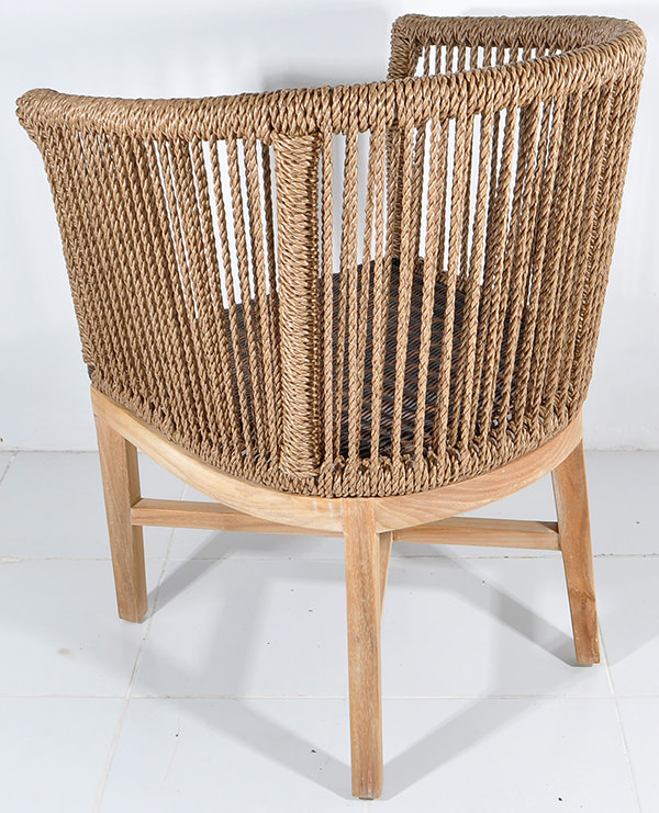 teak and natural rattan mid-century chair