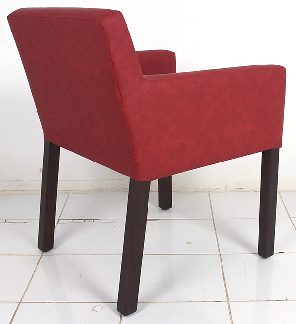 indoor dining chair with red copy leather upholstery