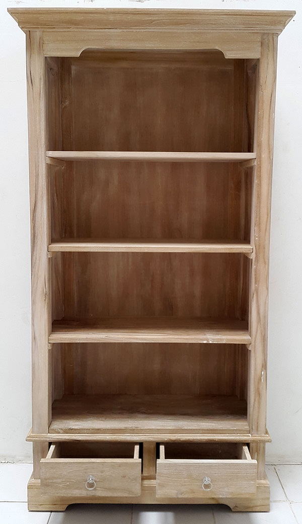 book rack with two drawers