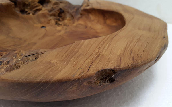 teak root bowl with natural shape