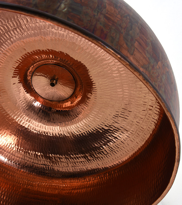 reclaimed copper lamp with vintage finish