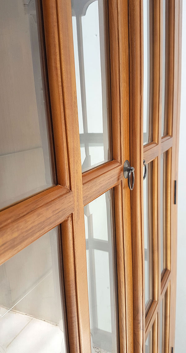 wood and glass door