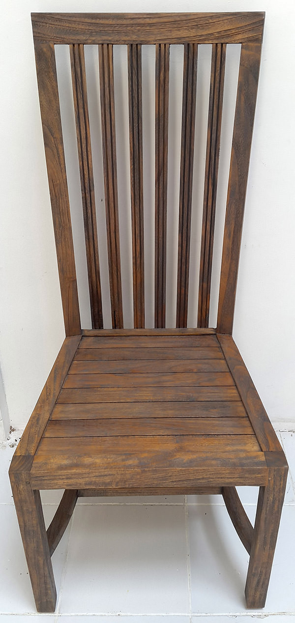 teak dining chair with vintage finishing
