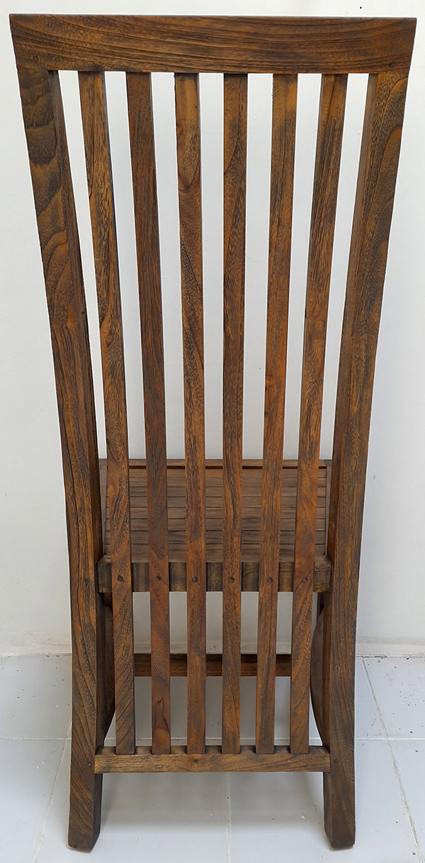 teak dining chair with recycled backseat