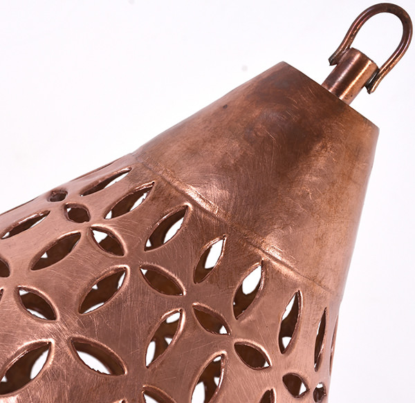 reclaimed copper lamp with vintage finish and pattern