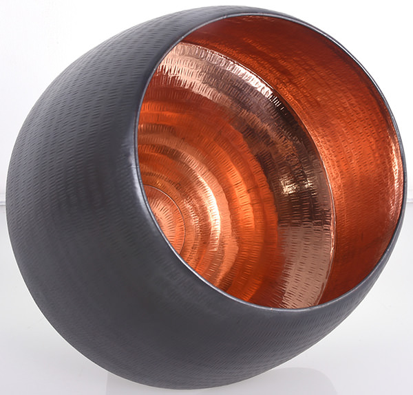 black and orange copper lamp
