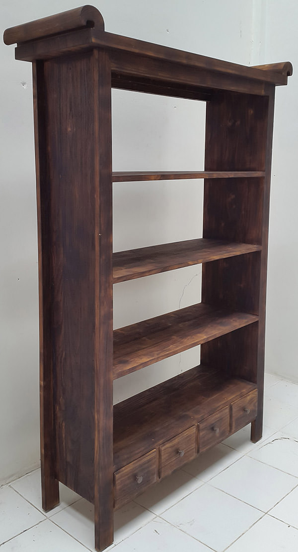 teak wooden bookcase