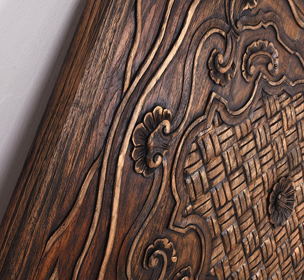 mahogany wood antique wall decor with handmade carvings