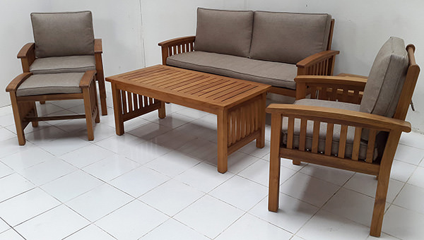 teak garden 2-seater sofa set