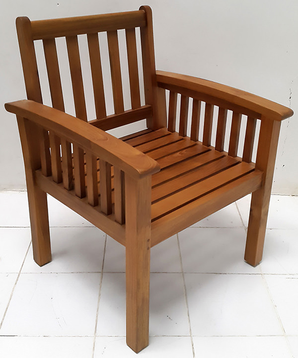 garden teak chair with natural finishing