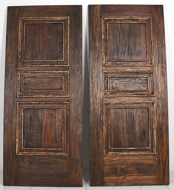 mahogany wood antique door set