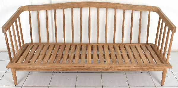 solid teak outdoor sofa with natural color